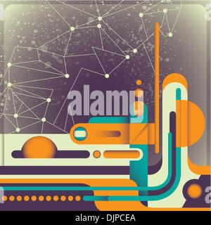 Illustrated retro abstraction Stock Vector
