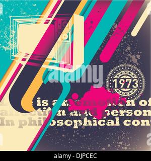 Illustrated retro background Stock Vector