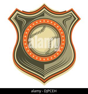 Illustrated retro baseball crest Stock Vector