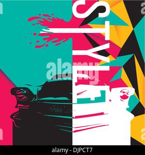 Illustrated stylish background in color Stock Vector