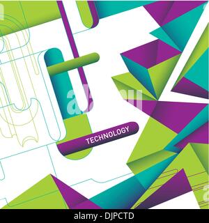 Illustrated technology layout with abstraction Stock Vector