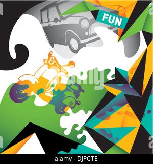 Illustrated trendy background in color Stock Vector