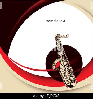 Modernistic designed layout with saxophone Stock Vector