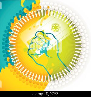 Modern conceptual colorful banner with designed shapes Stock Vector
