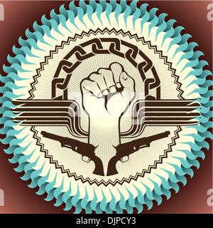 Modern crest with stylized objects Stock Vector
