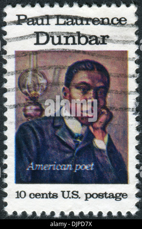 USA - CIRCA 1975: A postage stamp printed in USA, American Arts Issue, shows an American poet, Paul Laurence Dunbar, circa 1975 Stock Photo
