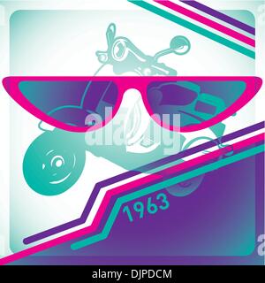Modish background with retro objects Stock Vector