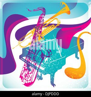 Modish musical background in color Stock Vector