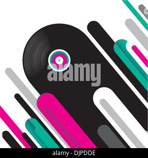 Modish musical background with vinyl Stock Vector