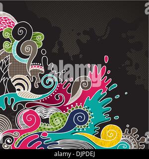 Psychedelic artistic colored background Stock Vector