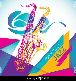 Psychedelic jazz background in color Stock Vector