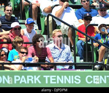 Apr 02, 2010 - Key Biscayne, Florida, USA - Former tennis champion BORIS BECKER watches Rafael Nadal from Spain take on Andy Roddick of the United States during the men's semil-finals action of the 2010 Sony Ericsson Open at Crandon Park Tennis Center. Roddick won 4-6 6-3 6-3 to advance to the men's final. (Credit Image: Â© Gaston De Cardenas/ZUMA Press) Stock Photo