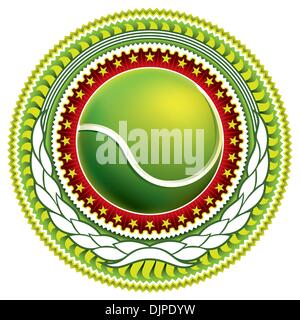 Stylish label with tennis ball Stock Vector