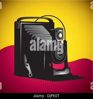 Stylized illustration of old camera Stock Vector