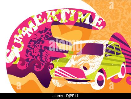 Summertime funny poster Stock Vector