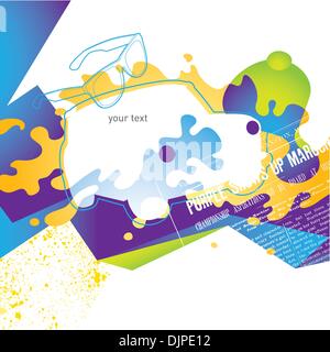 Summer layout with designed colorful objects Stock Vector