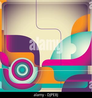 Vintage abstraction with designed shapes Stock Vector