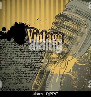 Vintage conceptual background with designed elements Stock Vector