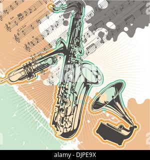 Vintage designed music background Stock Vector