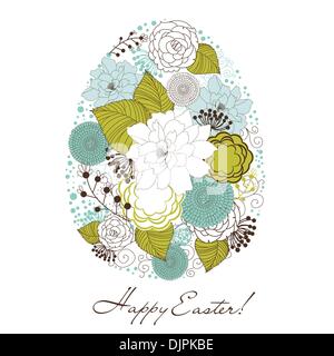 Cute easter egg made from flowers Stock Vector