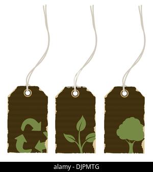 Vector illustration Set of eco product price tags Stock Vector