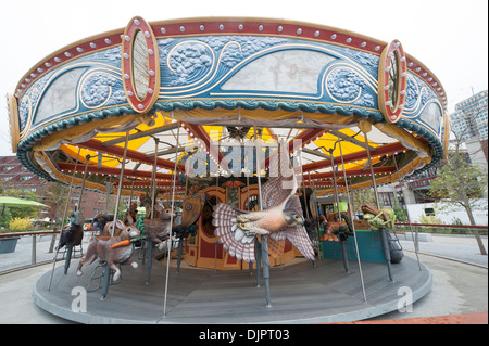 The Greenway Carousel opened on Boston's Rose Kennedy Greenway on Aug. 31, 2013. Stock Photo