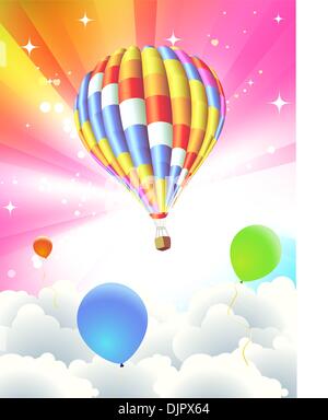 Vector illustration of Colorful Background with funky balloon - great for greeting and birthday postcards, flyers and many more  Stock Vector