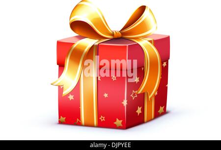 Vector illustration of funky Christmas gift box isolated on white background Stock Vector