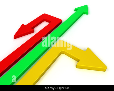 Arrows in three directions Stock Photo