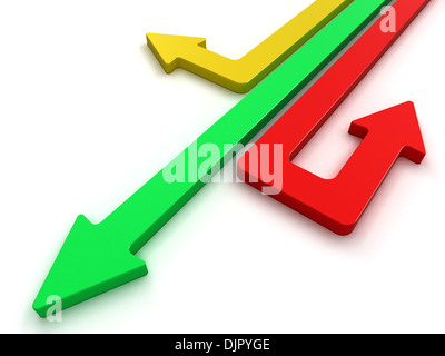 Arrows in three directions Stock Photo