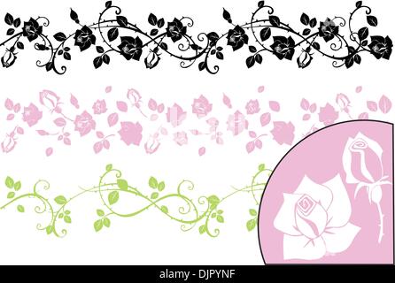 A set of decorative brushes. All the brushes are separable from the background. Easily change the color, shape etc. Stock Vector