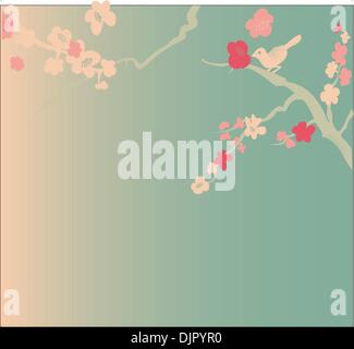 Floral background with birds Stock Vector
