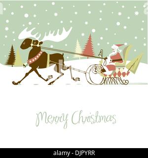 Retro Christmas Card Stock Vector