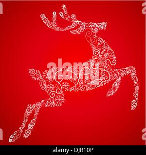 Christmas deer, vector illustration Stock Vector