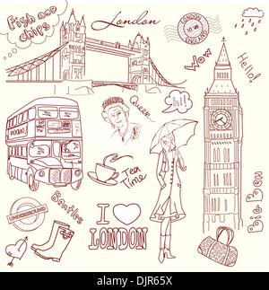 London doodles Stock Vector