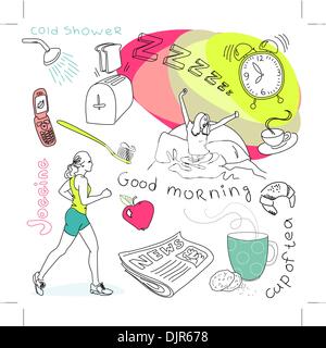 Cute morning doodles Stock Vector