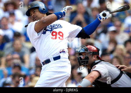 Apr. 13, 2010 - Los Angeles, California, United States of America - Los Angeles Dodger outfielder Manny Ramirez, who was put on waivers last week by the Dodgers, was claimed by the Chicago White Sox, and awarded the claim, he will join the White Sox's on Tuesday August 31st, 2010, in time for him to make the post season roster deadline.  Ending a tumultuous two and a half years in  Stock Photo