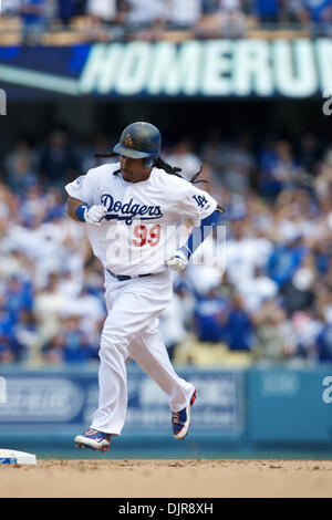 Apr. 13, 2010 - Los Angeles, California, United States of America - Los Angeles Dodger outfielder Manny Ramirez, who was put on waivers last week by the Dodgers, was claimed by the Chicago White Sox, and awarded the claim, he will join the White Sox's on Tuesday August 31st, 2010, in time for him to make the post season roster deadline.  Ending a tumultuous two and a half years in  Stock Photo