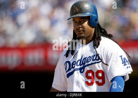 Apr. 13, 2010 - Los Angeles, California, United States of America - Los Angeles Dodger outfielder Manny Ramirez, who was put on waivers last week by the Dodgers, was claimed by the Chicago White Sox, and awarded the claim, he will join the White Sox's on Tuesday August 31st, 2010, in time for him to make the post season roster deadline.  Ending a tumultuous two and a half years in  Stock Photo