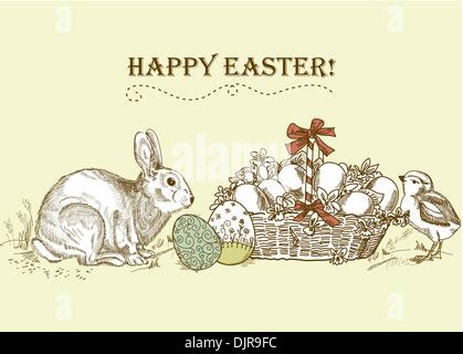 Vintage Easter Card Stock Vector