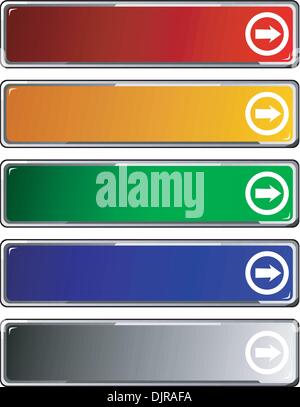 Set of color long buttons 4 Stock Vector