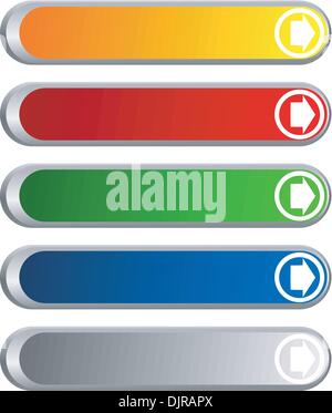 Matted colored blank web buttons on white background Stock Vector