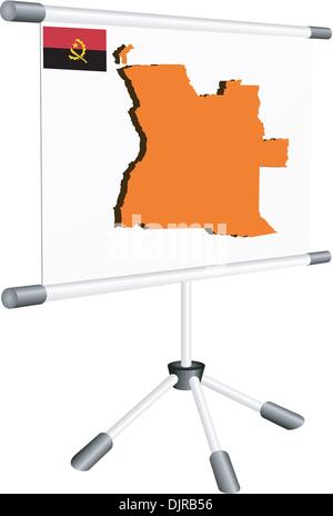 Vector display with a silhouette map of Angola Stock Vector Image & Art ...