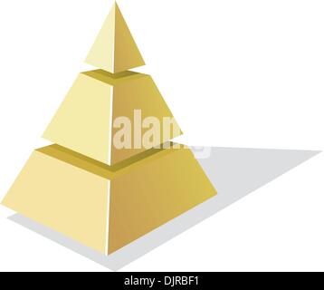 Vector illustration of golden pyramid  on a white background Stock Vector