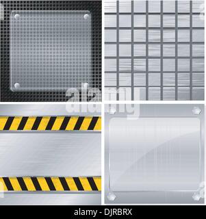 Collection of vector illustrations of metal plates Stock Vector