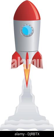 Vector image of the rocket taking off Stock Vector