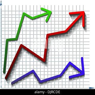 chart with arrows. vector Stock Vector
