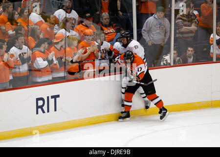 Mar. 27, 2010 - Albany, New York, U.S - 27 March 2010: RIT Forward Sean Murphy (17) during ice hockey action between New Hampshire and Rochester Institute of Technology (RIT) at the East Regional Tournament final of the 2010 NCAA Hockey Championship held at Times Union Center in Albany, New York.  The RIT Tigers defeated the New Hampshire Wildcats 6-2 to advance to the NCAA Frozen  Stock Photo