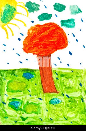 Color Pencil Drawing Person Draws A Tree Painting Using And Some Orange  Colors Backgrounds | JPG Free Download - Pikbest