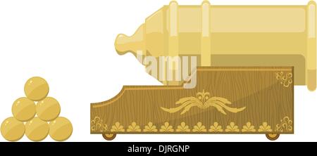 An old cannon and the nucleus. EPS10 Stock Vector